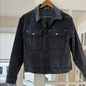 Blue Suede-like Casual Jacket